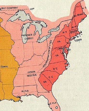 Map of the 13 Original Colonies